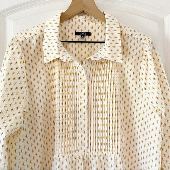 NYDJ Pleated Tunic Top Maison Geo Size Large - Picture 7 of 12